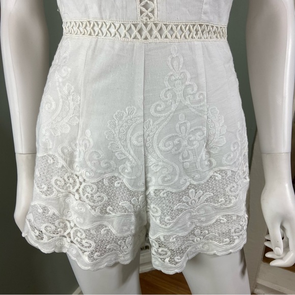 New nwt Sabo Skirt White Lace Romper embroidered XSmall xs - Picture 5 of 12